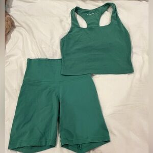 TnAction Green Athletic set Tank and Shorts Set